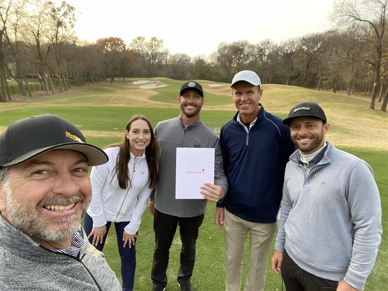 Golfers at the Play Yellow golf tournament